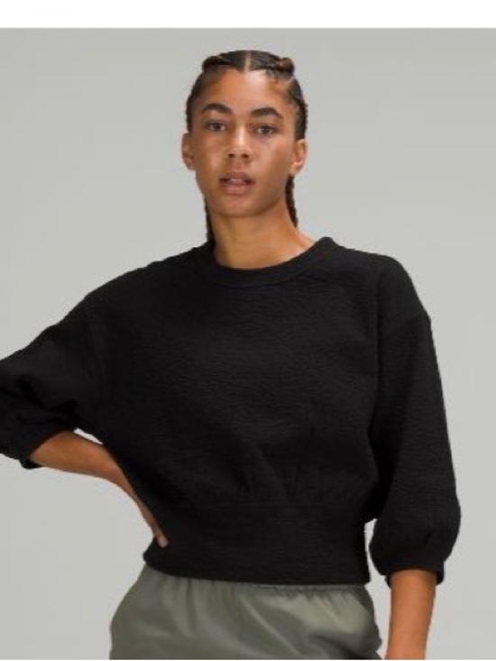 lululemon athletica Sweaters - lululemon athletica Black Textured Crewneck Pullover